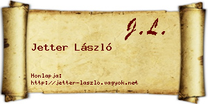 Jetter László névjegykártya